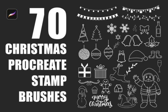 Download Christmas Procreate Stamp Brushes - Stamp Collection