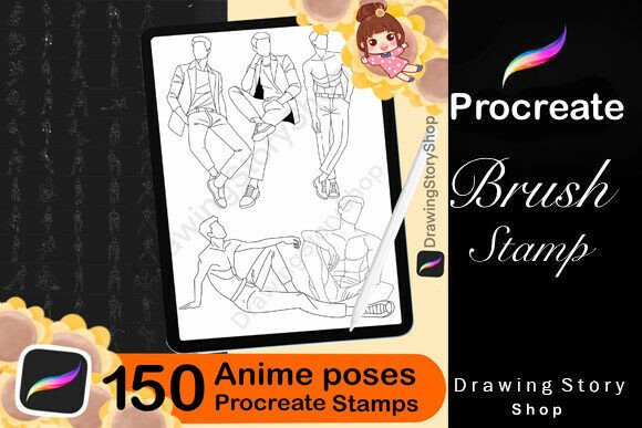 Download 150 Anime Procreate Male Stamps - Stamp Collection