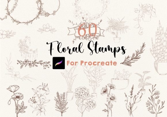 Download Procreate Flower Floral Stamps Botanical - Stamp Collection