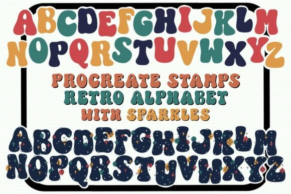 Download Procreate Retro Alphabet Letter Stamps - Stamp Collection