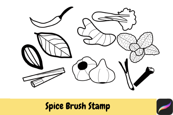 Download Spice Herb Brush Stamps Procreate - Stamp Collection