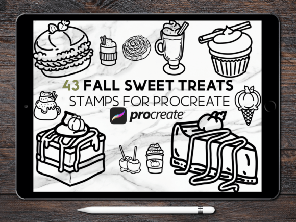 Download Fall Sweet Treats Procreate Stamp Set - Stamp Collection