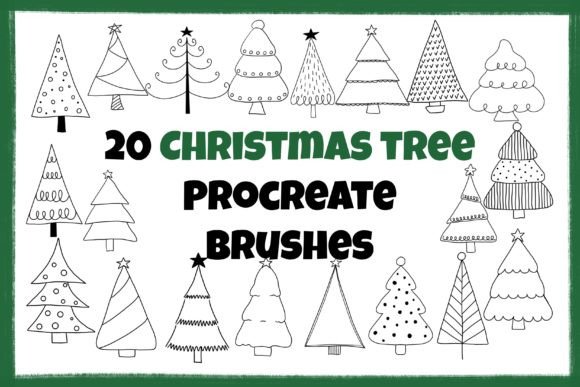Download 20 Doodle Christmas Procreate Stamps - Stamp Collection
