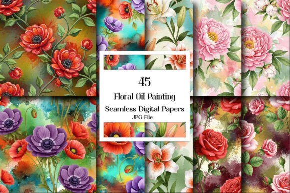 Download Floral Oil Painting Texture, Seamless - Floral Collection