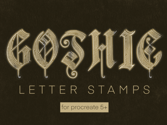 Download Old Gothic Letter Stamps for Procreate - Stamp Collection