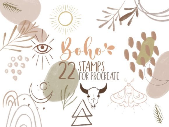 Download Procreate Boho Stamps Brushes Pack - Stamp Collection