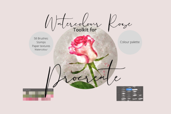 Download Watercolour Rose Procreate Toolkit - Procreate toolkit Collection