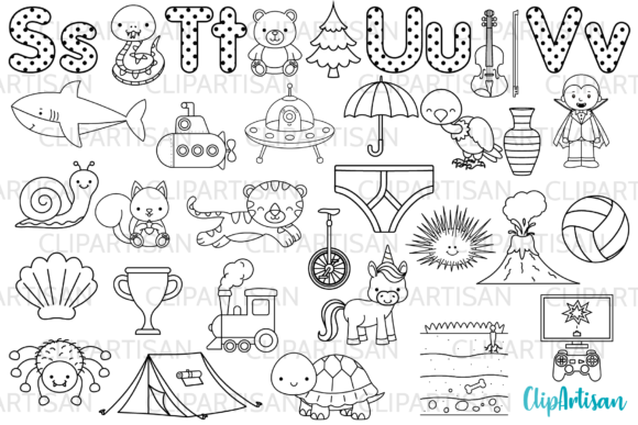 Download Alphabet Digital Stamps, ABC Clipart - Stamp Collection