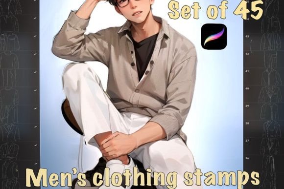 Download Men's Clothing Stamp for Procreate (45 B - Stamp Collection