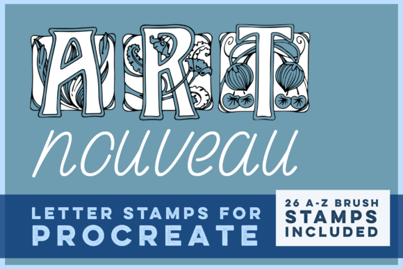 Download Art Nouveau Letter Stamp Brushes - Stamp Collection