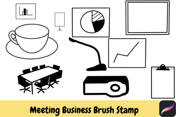 Download Meeting Procreate Brush Stamps IPAD - Stamp Collection