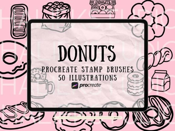Download Donut Procreate Stamp Brush Set - Stamp Collection