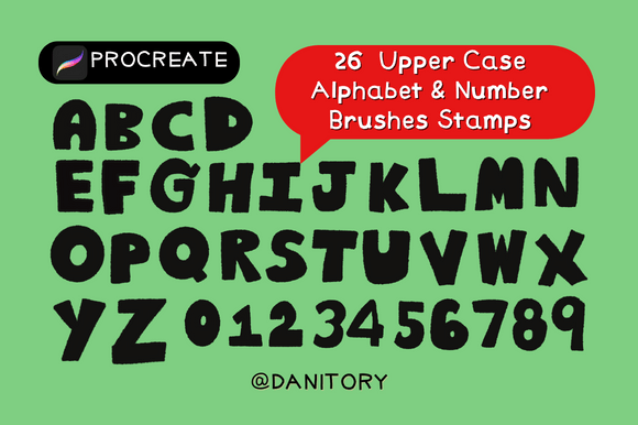 Download Alphabet Brushes Stamps Procreate - Stamp Collection