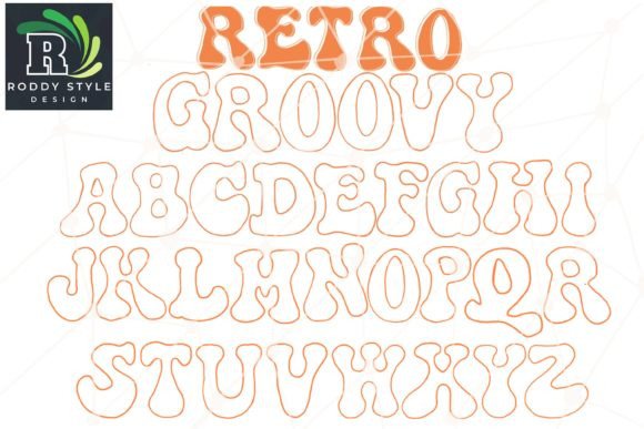 Download Retro Groovy Font Brush Stamp Procreate - Stamp Collection