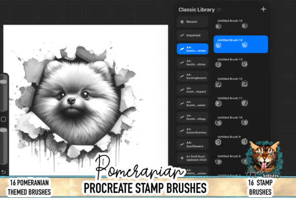 Download Pomeranian Procreate Brush Stamps - Stamp Collection