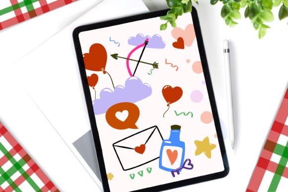 Download Heart Cute Stamps Brushes for Procreate - Stamp Collection
