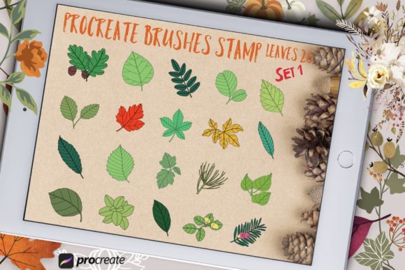 Download Procreate Brushes Stamp Leaves Set 1 - Stamp Collection