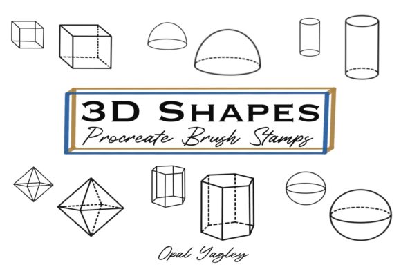 Download 3D Shapes Procreate Brush Stamps - Stamp Collection