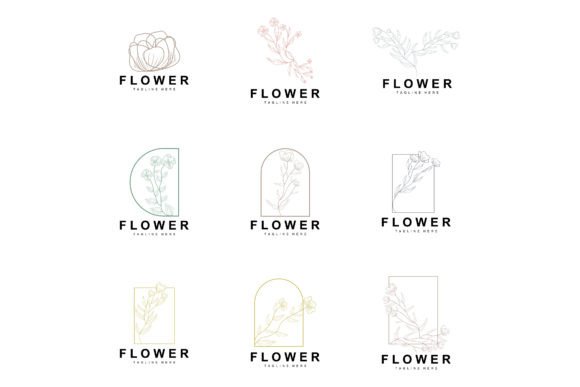 Download Floral Logo, Leaves and Flowers Botanica - Floral Collection