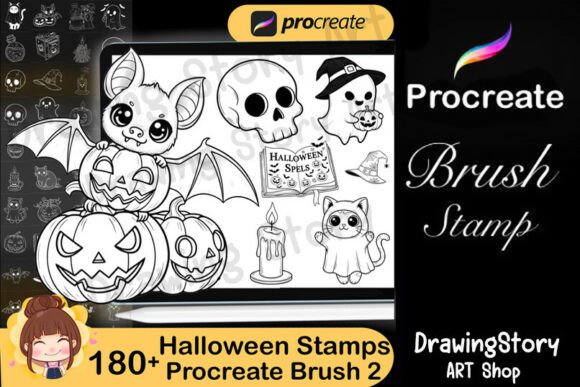 Download 180+ Halloween Procreate Stamp Brush 2 - Stamp Collection