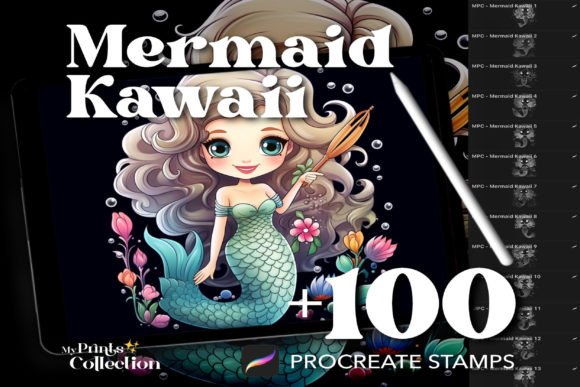 Download 100+ Procreate Mermaid Kawaii Stamps - Stamp Collection