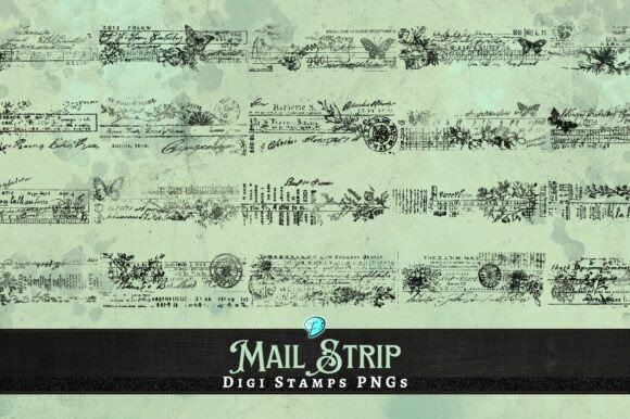 Download Mail Strip Digi Stamps Clipart PNG - Stamp Collection
