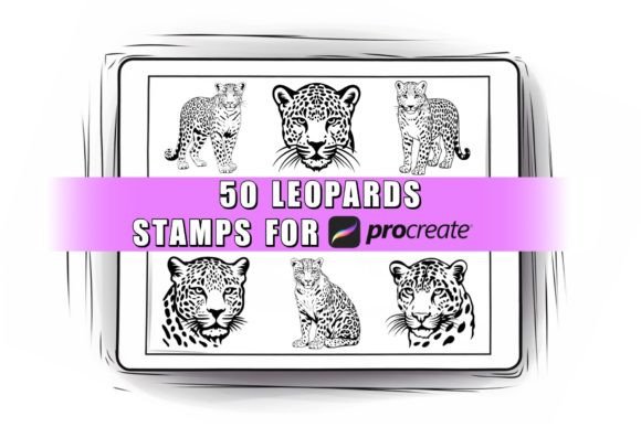 Download 50 Leopard Procreate Stamps Brush - Stamp Collection
