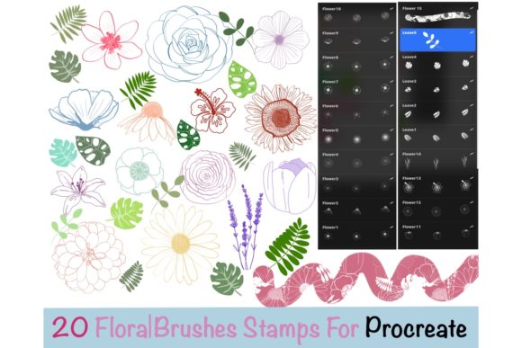 Download 20 Floral Procreate Brushes Stamps - Stamp Collection