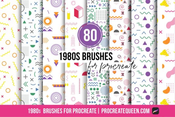 Download 1980s Procreate Pattern Brushes &amp; Stamps - Stamp Collection