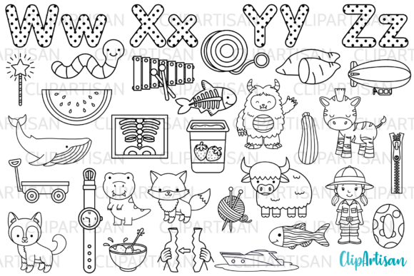 Download Alphabet Digital Stamps, ABC Clipart - Stamp Collection