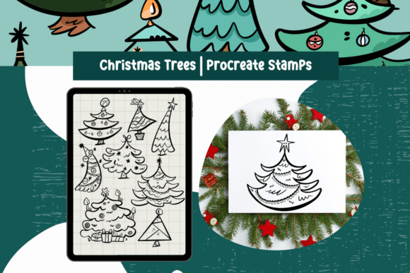 Download Procreate Stamps Christmas Trees - Stamp Collection