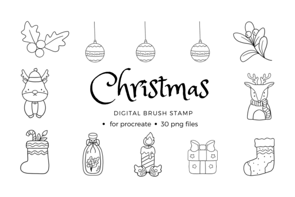 Download Christmas Procreate Stamps - Stamp Collection