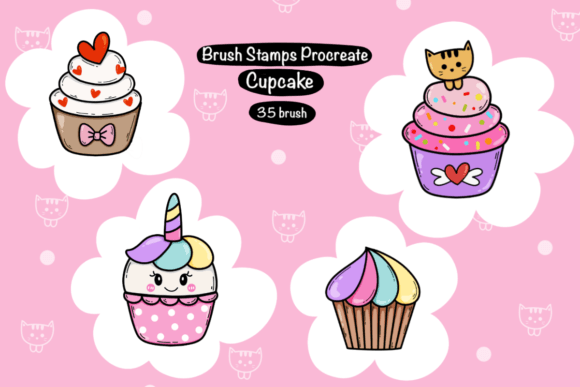 Download Cupcake Brush Stamps Procreate 35 Brush - Stamp Collection