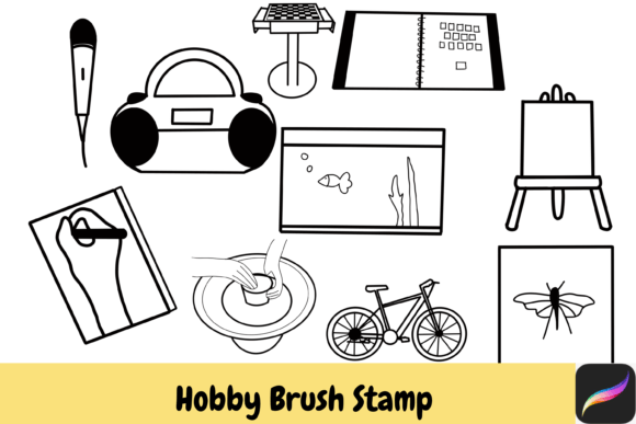 Download Hobby Procreate Brush Stamps IPAD - Stamp Collection
