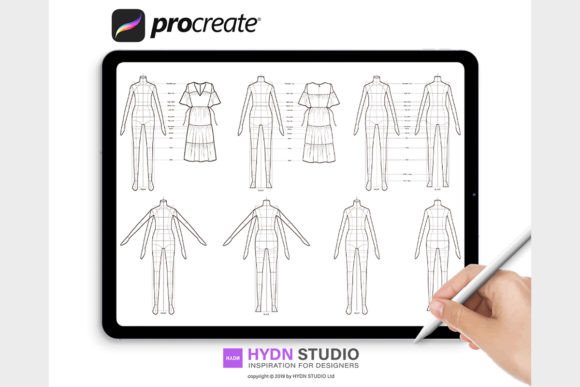 Download Fashion Flat Body Procreate Stamp Brushes - Stamp Collection