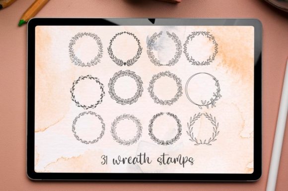 Download Floral Wreath Procreate Stamp Brushes - Stamp Collection