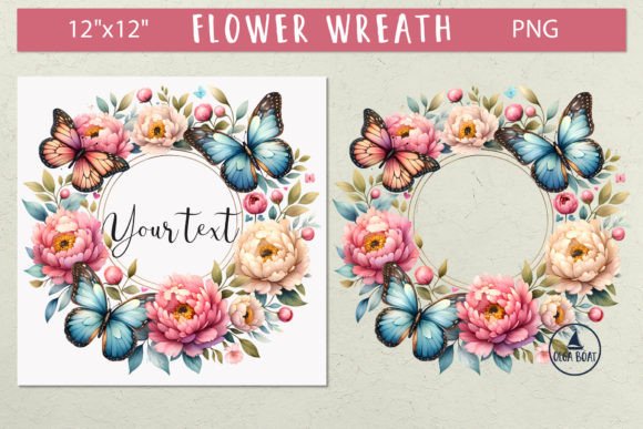 Download Butterfly Flower Frame Floral Wreath Png - Floral Collection