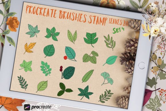 Download Procreate Brushes Stamp Leaves Set 4 - Stamp Collection
