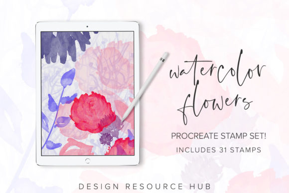Download Watercolor Flowers Procreate Stamps - Stamp Collection