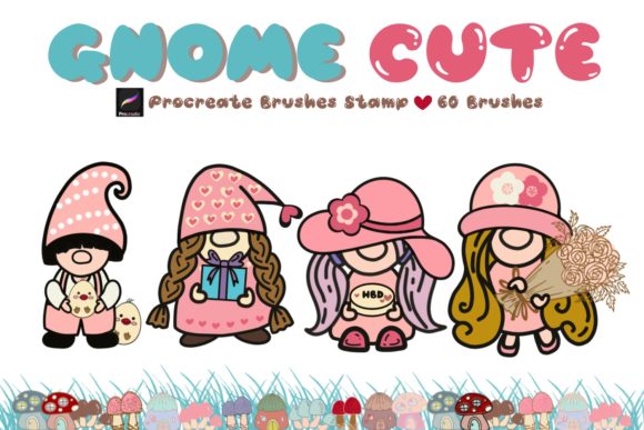 Download GNOME CUTE Procreate Brushes Stamp - Stamp Collection