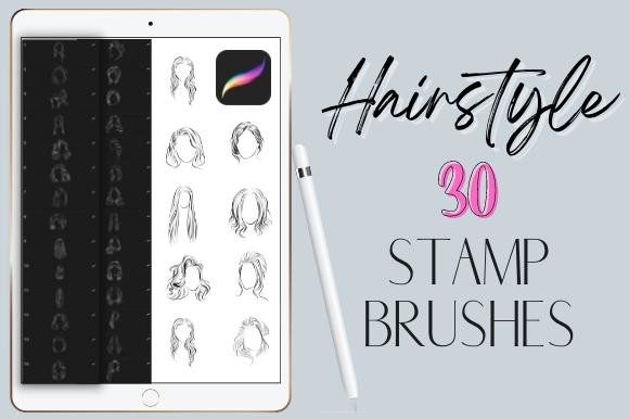 Download Procreate Hairstyle Stamp Brushes Set - Stamp Collection