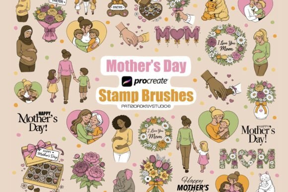 Download Procreate Mother’s Day Stamp Brushes - Stamp Collection