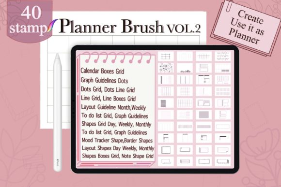 Download Procreate Brushes Stamp Outline Planner - Stamp Collection