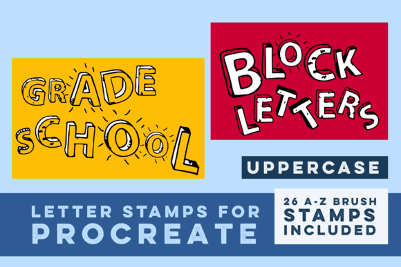 Download Grade School Block Letter Stamps - Stamp Collection