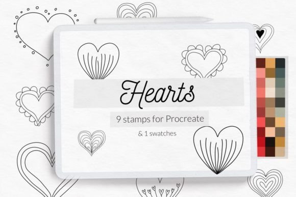 Download Hearts Stamp Brushes Procreate - Stamp Collection