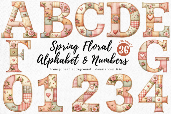 Download Spring Floral Patchwork Alphabet Bundle - Floral Collection