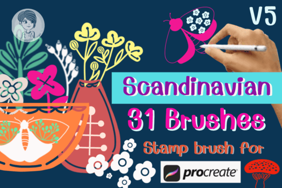 Download Scandinavian V5 Stamp Brushes Procreate - Stamp Collection