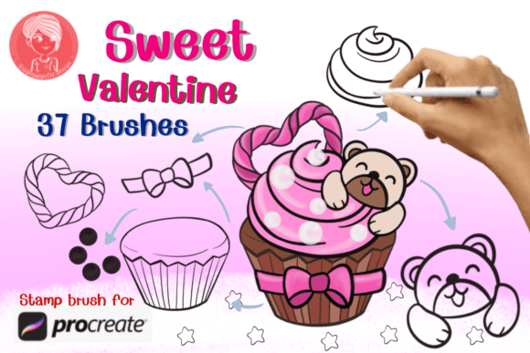Download Sweet Valentine Brush Stamp Procreate - Stamp Collection