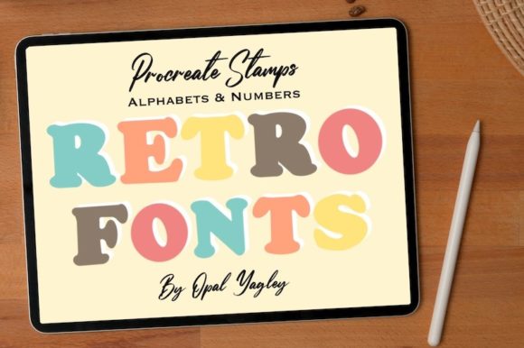 Download Retro Fonts Procreate Stamps - Stamp Collection