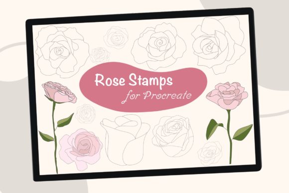 Download 24 Rose Procreate Brush Stamps - Stamp Collection